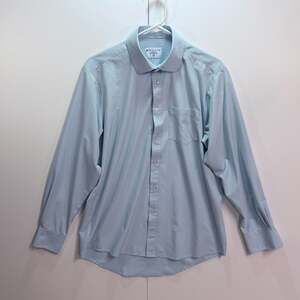 &Collar Athletic Performance Dress Shirt Light Blue Size M